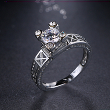 Emmaya anéis românticos únicos da torre eiffel de paris, para mulheres, amantes com zircônio de alta qualidade, cor branca e dourada, anel de casamento 2024 - compre barato