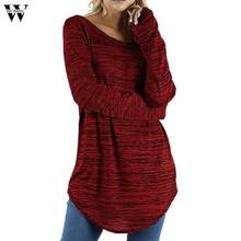 Women Plus Size Solid O-Neck Blouse Tops Shirt Long Sleeve autumn blouses for women autumn blouses 2018 women 8.21 2024 - buy cheap