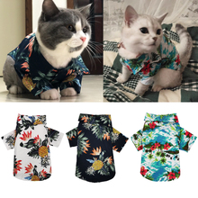 Gato mascota ropa para gatos pequeños perros de primavera/verano moda Hawai gato chaleco Camiseta de algodón Kitty gatito camisas cachorro ropa para mascotas 2024 - compra barato