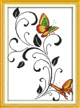 Two butterflies (2) cross stitch kit 18ct 14ct 11ct count printed canvas stitching embroidery DIY handmade needlework 2024 - buy cheap