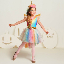 Vestido do arco-íris sem mangas para meninas, vestidos infantis de princesa com miçangas e princesas, para casamento e cosplay 2024 - compre barato