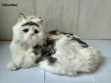 artificial lying cat hard model plastic&furs large 30x21x17cm cat home decoration furnishings gift d1507 2024 - buy cheap