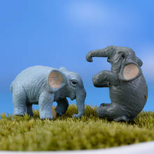 2PCS New Miniature Crafts Mini elephant Animal Resin Crafts For Fairy Garden Decoration Doll House Terrarium Decor Ornament Toys 2024 - buy cheap