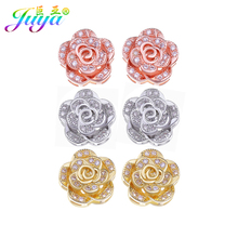 Handmade DIY Jewelry Components Supplies Gold/Rose Gold CC Camellia Flower Decorative Charm Jewelry Connector Accessories 2024 - buy cheap