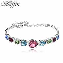 Luxury Kpop Heart Bracelet made with Swarovski Elements Crystal from Swarovski pulseira women Bijoux for Wedding 2024 - buy cheap