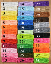 50 pçs/lote 38 cores por atacado de alta qualidade 1.5 "recém-nascidos menina top tutu crochet elastic headband hair bows crianças acessório do cabelo y6 2024 - compre barato