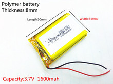 Li-po-Batería de iones de litio de polímero, 3,7 V,1600mAH,[803450] PLIB, batería para dvr, Banco de energía, mp3,mp4, pluma de grabación 2024 - compra barato