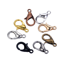 Ganchos de cierre de langosta para collar y pulsera, 50 unids/lote, aleación de bronce antiguo/oro/plata/rodio, cadena de 10/12mm 2024 - compra barato