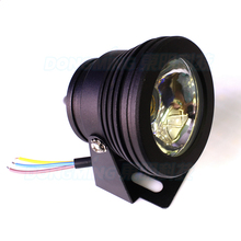 black cover led underwater light waterproof AC 85-265v IP68 RGB led pool lights 10W + 24key remote controller 2024 - buy cheap