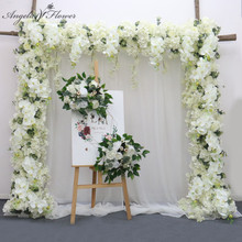 Hilera de flores artificiales de orquídeas, flor blanca y roja burdeos, fiesta de glicina, arco de boda, Fondo para decoración de pared de flores, panel de plomo de carretera 2024 - compra barato