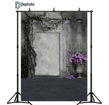 Defoto flores de videira, parede de pedra personalizada, cenário fotográfico retrô para estúdio de casamento, fundo de vinil para bebês, crianças, acessório para fotos 2024 - compre barato