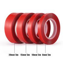 1 Roll 3m Red Double Sided Adhesive Tape High Strength Acrylic Gel Transparent No Traces Sticker for Car Auto Interior Fixed 2024 - buy cheap