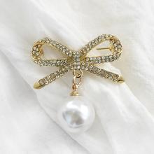 Women Rhinestone Bowknot Shape Brooch Pin Breastpin Scarf Collar Jewelry Gift new 2024 - buy cheap
