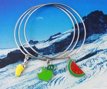 30PCS Fruit Charm Triple Bangle Bracelet #20359 2024 - buy cheap
