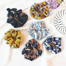 Scrunchies para el cabello de satén para mujer, anillo Floral Kawaii para moño, bandas elásticas simples coreanas para cabello para mujer, Scrunchie para baile deportivo 2018 2024 - compra barato