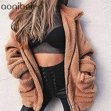 Aonibeier Plus Size Faux Fur Autumn Winter Jacket Women Casual Fur Coat Female Fashion Plush Loose Coats Streetwear Outerwear 2024 - buy cheap