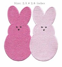 Twins rabbit  2.5"wide embroidery  for lovely/double/pink 2024 - buy cheap