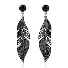 New Arrival Elegant Bohemian Vintage Feather Earring Summer Style Dangle Earring Accessories For Women 2024 - buy cheap