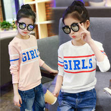 Kids Girls T Shirts 2018 Spring Autumn Teenage Long Sleeve Tops Tees Cotton Letter Printed Children Clothing 3 6 7 8 10 12 years 2024 - buy cheap