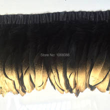 Free shipping Black swan geese duck feather trim/fringe/ribbon/trimming for cloth accessories 10yards /lot 6-8inch width 2024 - buy cheap