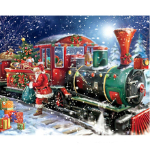 2018 5d Diy бриллиантовый рисунок Рождество Санта Клаус поезд квадратные Стразы рукоделие вышивка крестиком Мозаика набор 2024 - купить недорого