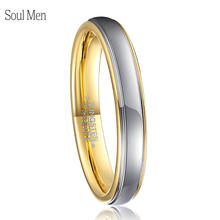 4mm Womens Gold & Silver Color Tungsten Carbide Wedding Engagement Band Ring Ladies Girls Single Tail Finger Jewelry 2024 - buy cheap