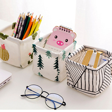 Desktop Storage Basket Cute Printing Waterproof Organizer Cotton Linen Sundries Storage Box Cabinet Storage Bag 2024 - buy cheap