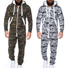 Casual men Jumpsuits Spring autumn Camo hoodies One-piece suit mens long Overalls Bibs Pants Rompers Brand hooded Sportswear 2024 - buy cheap