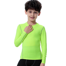 Boy's Compression Shirt Long Sleeve TShirt Fitness tops rashguard exercise Kids Boys Clothes sports t shirt kids gym shirt train 2024 - buy cheap