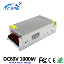 Fuente de alimentación DC 60V 17A 1000W interruptor de conmutación controlador transformador 220V AC DC60V SMPS para pantalla LED CCTV CNC ligero 2024 - compra barato