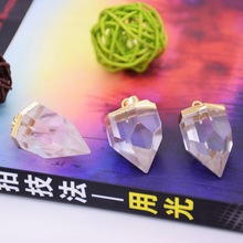 Natural Rock Crystal Quartz Pendant Femme 2019 Clear crystal quartz healing Pendulum gold point bullet necklace pendant women 2024 - buy cheap