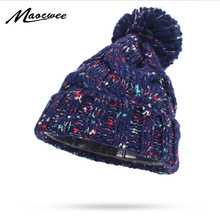 New Fashion Female Winter Casual Hats Crochet Knitted Cap Coarse Lines Cable Hat Candy Color Women Girl Warm Solid Adult Beanies 2024 - buy cheap