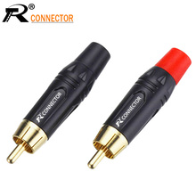 10pcs RCA Connector High quality RCA male Connector gold plating audio adapter black&red pigtail speaker plug for 7MM Cable 2024 - buy cheap