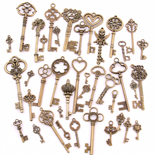 Sweet Bell Antique bronze  Metal Mixed Key Charms Brass Zinc Alloy DIY Key Shaped Charm Pendant Making 20-45pattern 30pcs  D0953 2024 - buy cheap