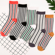 Calcetines divertidos y coloridos para mujer, medias de rayas verticales de algodón, estilo Hipster coreano Harajuku, Hip-Hop, de verano 2024 - compra barato