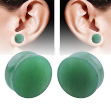 1 Pair  Fashion Aventurine Stone Ear Expander Ear Piercing Stone Ear Plugs Tunnels Gauges Ear Stretcher  Body Piercing Jewelry 2024 - buy cheap