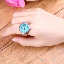 Креативное женское модное стальное круглое эластичное кварцевое кольцо на палец с часами, модное ювелирное изделие, обручальное кольцо на палец для женщин 2024 - купить недорого
