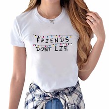 Women Stranger Things Print T Shirt Loose Short Sleeve O-Neck Friends dont lie pritting T-Shirts tops  tshirt 2024 - buy cheap