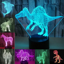 3D LED Night Light Animal Shape 7 Colors Table Night Light For Home Decoration Amazing Visualization Optical Illusion Touch Lamp 2024 - buy cheap