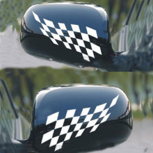 (100 pieces  /lot) Wholesale racing track flag Rearview mirror stickers grid stickers car stickers car styling 2024 - buy cheap