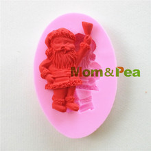 Mom&Pea 0821 Free Shipping Christmas Santa Claus Shaped Silicone Mold Cake Decoration Fondant Cake 3D Mold Food Grade 2024 - buy cheap