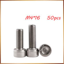 Free shipping M4*16 50pcs 304 high quality stainless steel nails hexagon socket head cap screw,DIN912 satinless bolt,rivet 2024 - buy cheap