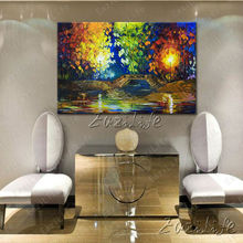 Hand painted Canvas Oil painting Wall Pictures for Living room wall decor art canvas painting palette knife landscape 7 2024 - buy cheap