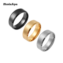 Madape 316l alta qualidade feminino 6mm titanium inoxidável anel amante casal anéis para mulheres cor prata vintage legal anéis 2024 - compre barato