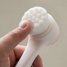 Двухстороннее Силиконовое очищающее средство для лица портативная 3D Очищающая щетка для лица средство для мытья лица средство для ухода за кожей 2024 - купить недорого