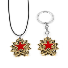 Game CSGO Counter Strike Pendant Necklace Red Five Star Design Medal Men Woman Jewelry Key Chains Metal Keychain CS GO Fans Gift 2024 - buy cheap