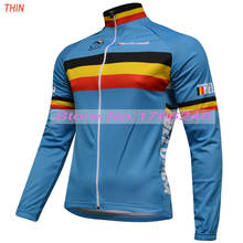 Winter Thermal Fleece or Thin New 2017 pro Belgium Team Long pro Black Cycling Jersey / Cycling Clothing Warmer JIASHUO Chooses 2024 - buy cheap