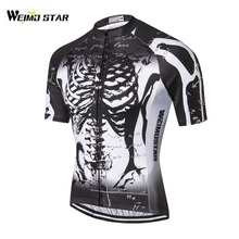 Weimostar Men Women Cycling Jersey Bike Bicycle Short Sleeves Jersey Mountain Clothing MTB Jersey Shirts Maillot Black Skeleton 2024 - buy cheap