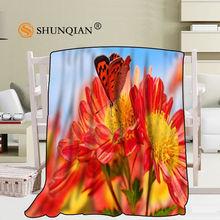 Custom Chrysanthemum Blanket Blending Fabric 56x80inch 50X60inch 40X50inch Sofa Bed Throw Blanket Kid Adult Warm Blanket 2024 - buy cheap