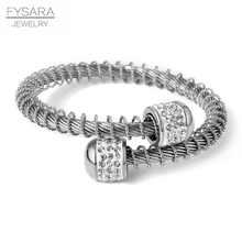 FYSARA Adjustable Bangle Fashion Women Bracelet Stainless Steel Cable Wire Wristband Bracelet Elastic Wire Charm Lover Jewelry 2024 - buy cheap